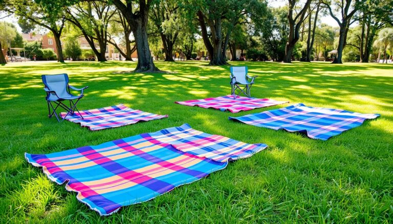 Picknickdecken und Campingstühle